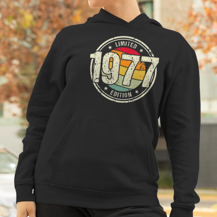 Womens Retro 45 Years Old Vintage 1977 Limited Edition 45Th Birthday V-Neck Women Hoodie Gifts for Women