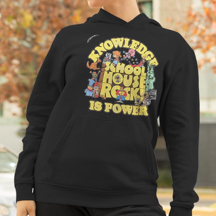 Ripple Junction Schoolhouse Rock Knowledge Is Power Logo Group Adult Women Hoodie Gifts for Women