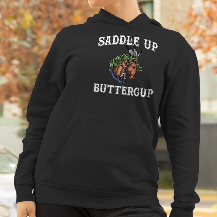 Saddle Up Buttercup Horse Lover Motivational Gif Women Hoodie Gifts for Women