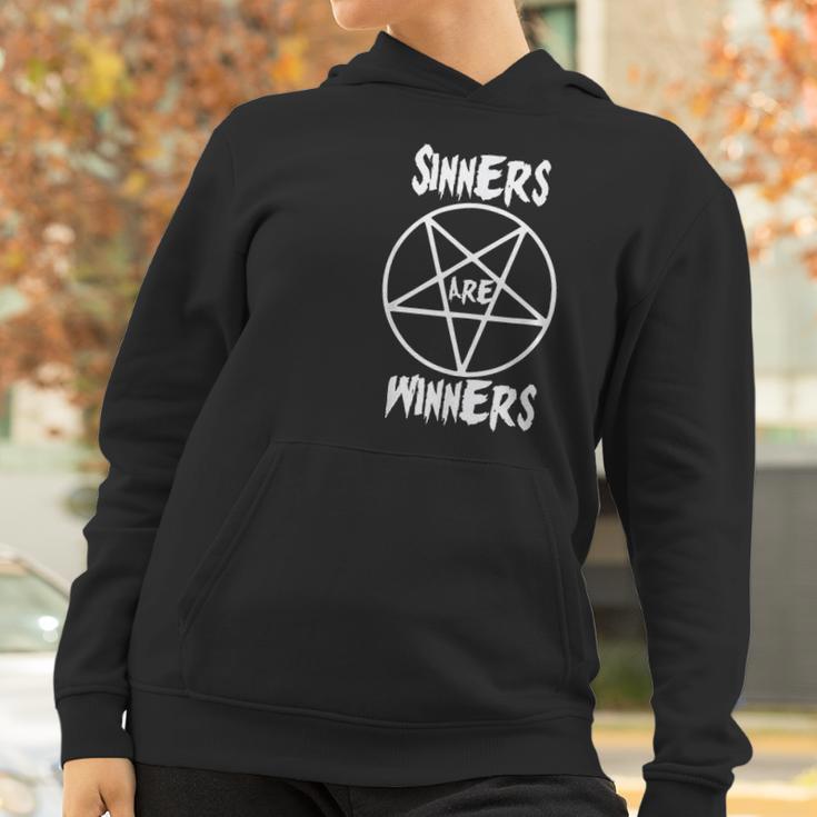 Siners Are Winers Black Metal Fans Halloween Women Hoodie Gifts for Women