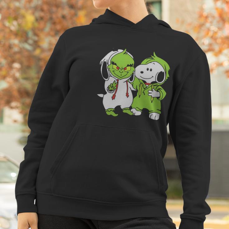 Snoopy And Grinch Fushion Peanuts How The Grinch Stole Christmas Women Hoodie Gifts for Women