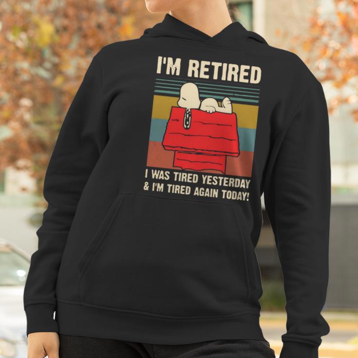 Snoopy I’M Retired I Was Tired Yesterday & I’M Tired Again Today Shirt Women Hoodie Gifts for Women