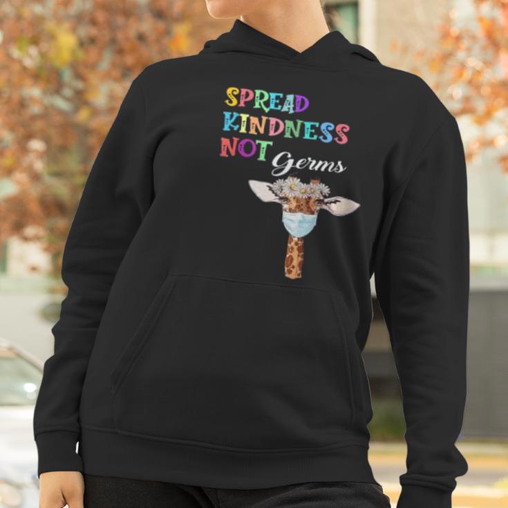 Spread Kindness Not Germs Funny Cute Giraffe Lover Social Distancing Women Hoodie Gifts for Women