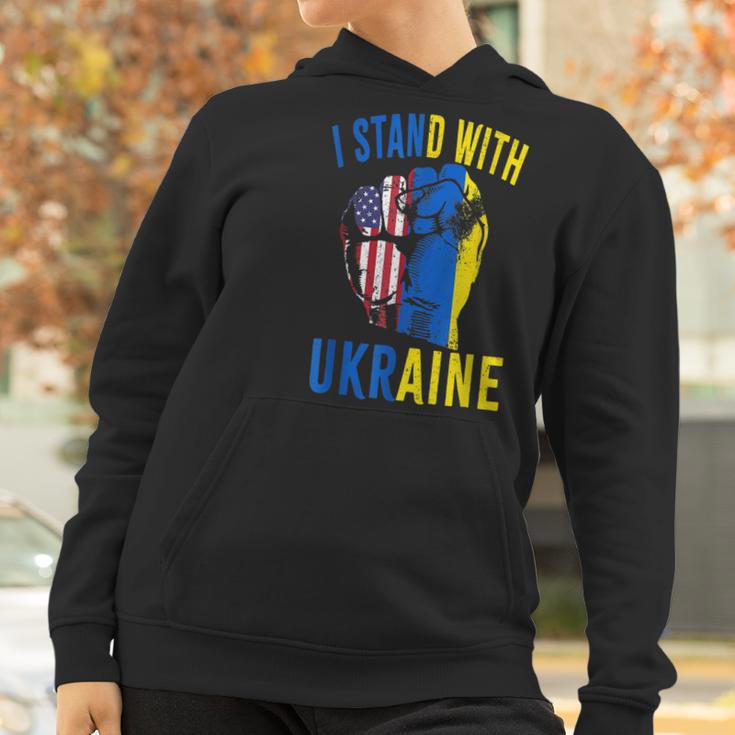 I Stand With Ukraine Flag American Flag Support Ukraine Men Women T-Shirt Graphic Print Casual Unisex Tee Women Hoodie Gifts for Women