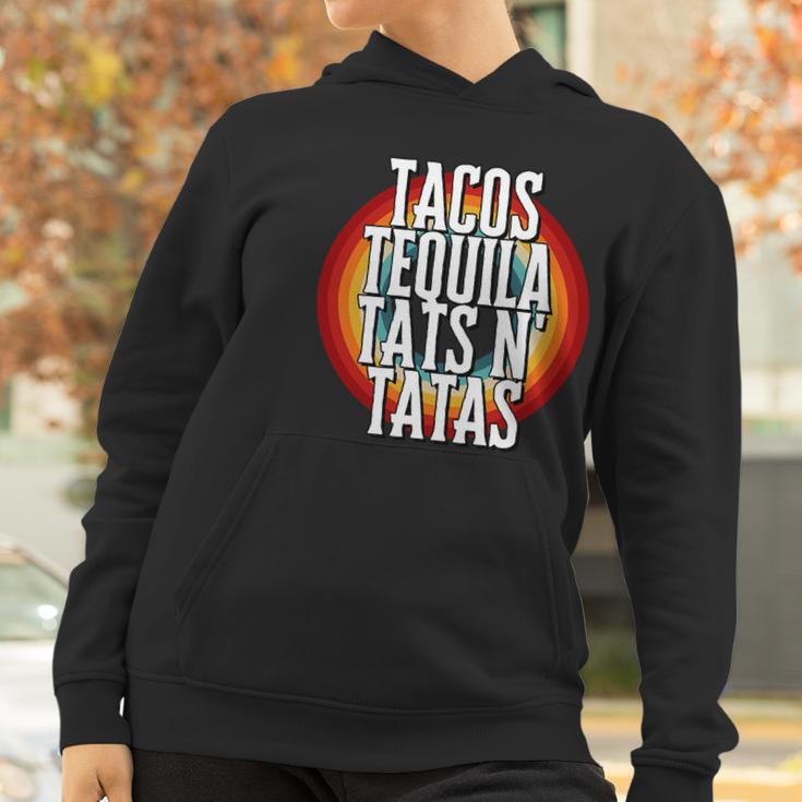 Tacos Tequila Tats N Tatas Women Hoodie Gifts for Women