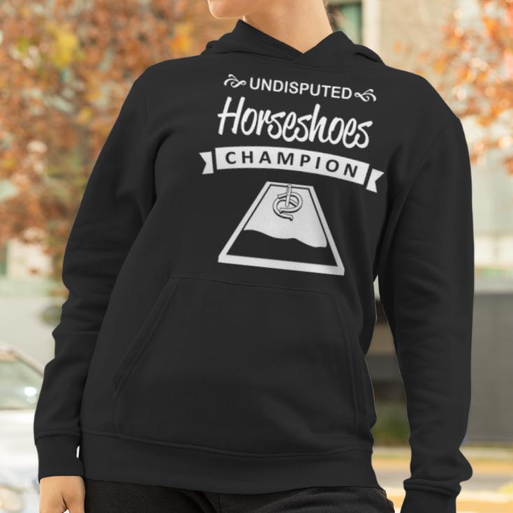 Undisputed Horseshoes Champion Women Hoodie Gifts for Women