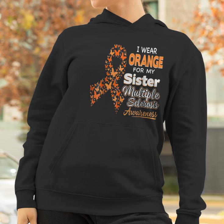 I Wear Orange For My Sister Multiple Sclerosis Awareness Women Hoodie Gifts for Women