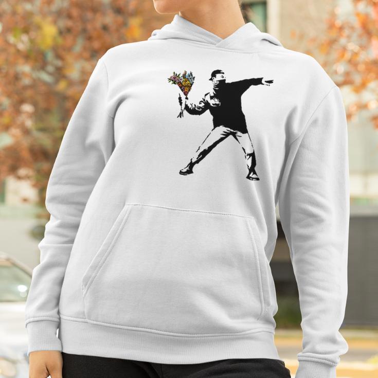 Banksy - Rage Flower Thrower Women Hoodie Gifts for Women