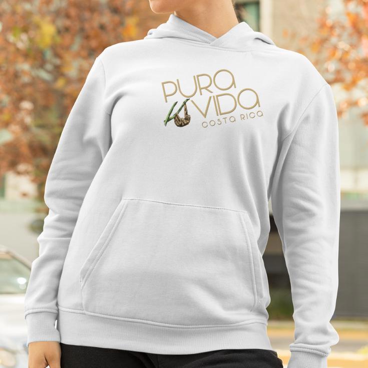 Costa Rica Summer Sloth Pura Vida National Motto Women Hoodie Gifts for Women