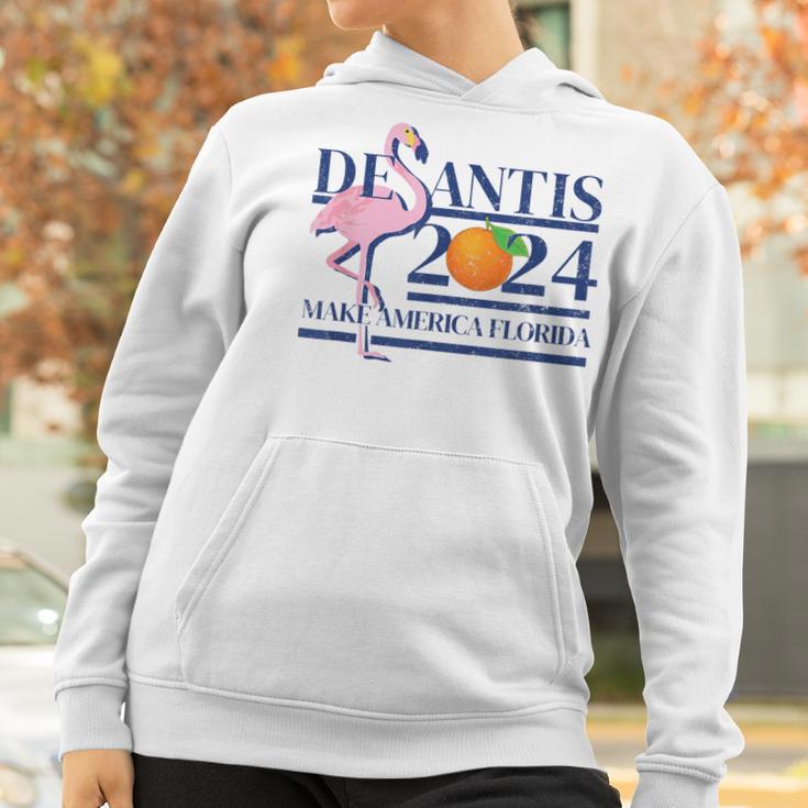 Desantis 2024 Make America Florida Flamingo Election V6 Women Hoodie Gifts for Women