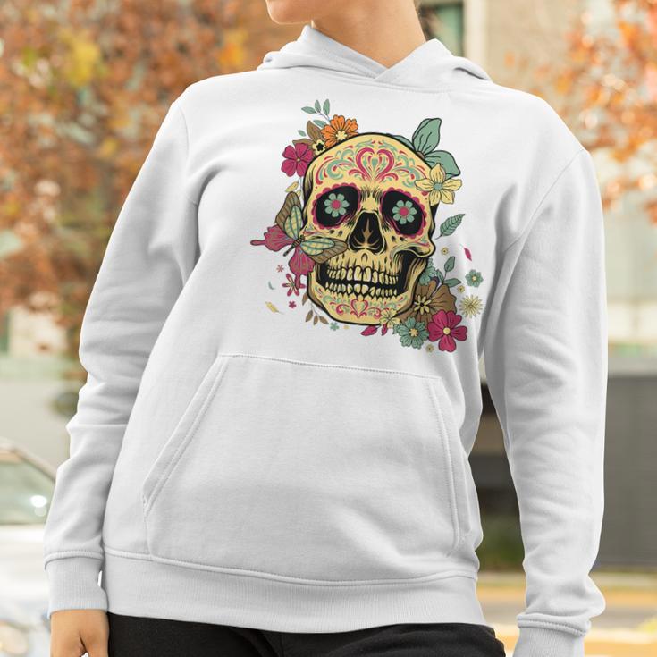 Floral Sugar Skull Dia De Los Muertos Dead Women Girl Women Hoodie Gifts for Women