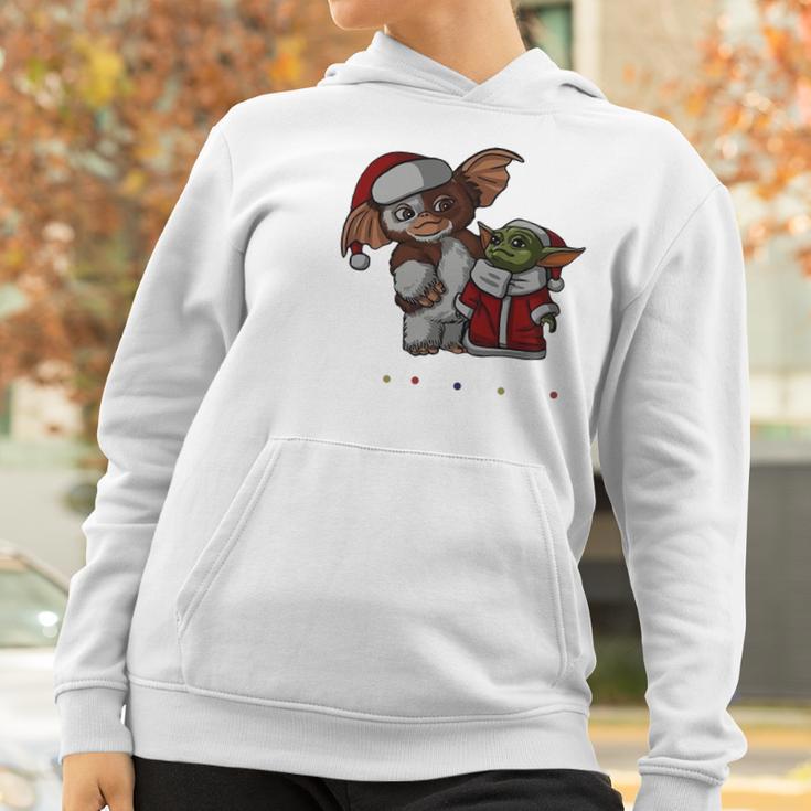 Friends Christmas Baby Yoda And Baby Gizmo Santa Women Hoodie Gifts for Women