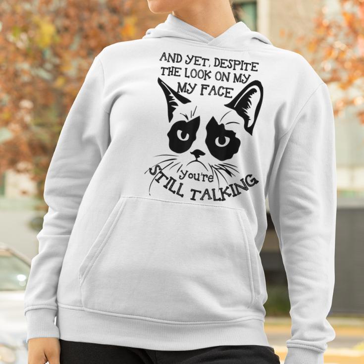 Funny Cat Kitten Grumpy-Face Cat Mom Cat Lovers Cat Owner Women Hoodie Gifts for Women