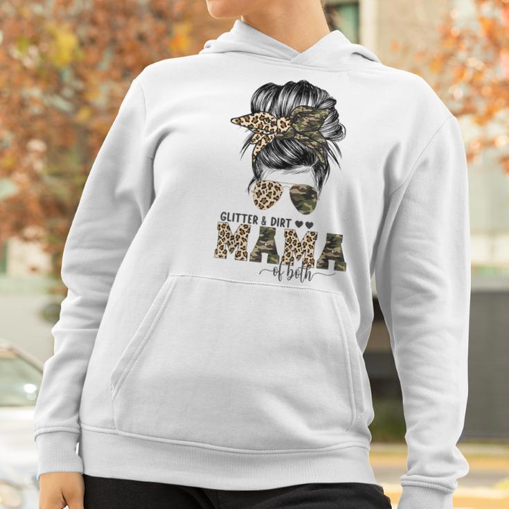 Glitter And Dirt Mama Of Both Leopard Camo Mothers Day Gift Women Hoodie Gifts for Women