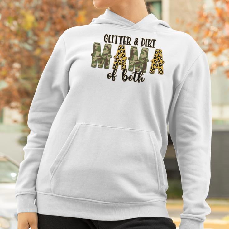 Glitter And Dirt Mom Of Both Leopard And Camo Mama Of Both Women Hoodie Gifts for Women