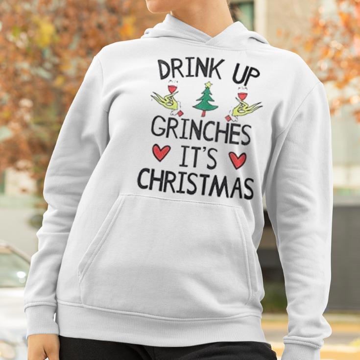 Grinch Drink Up It Is Christmas Women Hoodie Gifts for Women