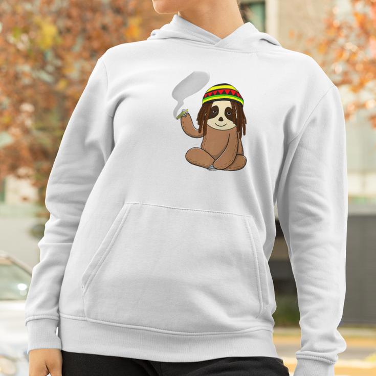 Marijuana Sloth Weed Smoker Jamaican Funny 420 Gifts Women Hoodie Gifts for Women