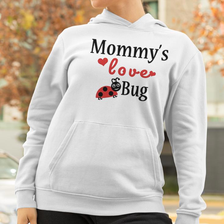 Mommys Love Bug White Puppy Dog Women Hoodie Gifts for Women