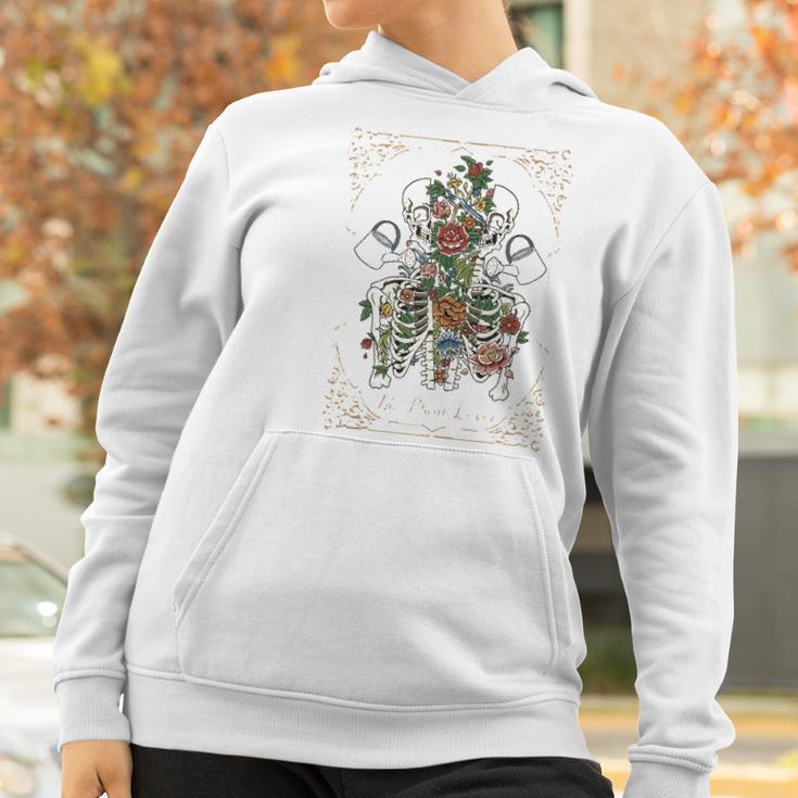 The Plant Lover Tarot Card Skeleton Skull Flowers Plants Women Hoodie Gifts for Women