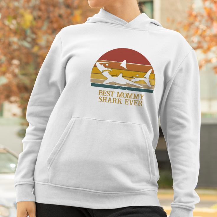 Vintage Best Mommy Shark Ever Gift For Mom Christmas Mom Gift Women Hoodie Gifts for Women