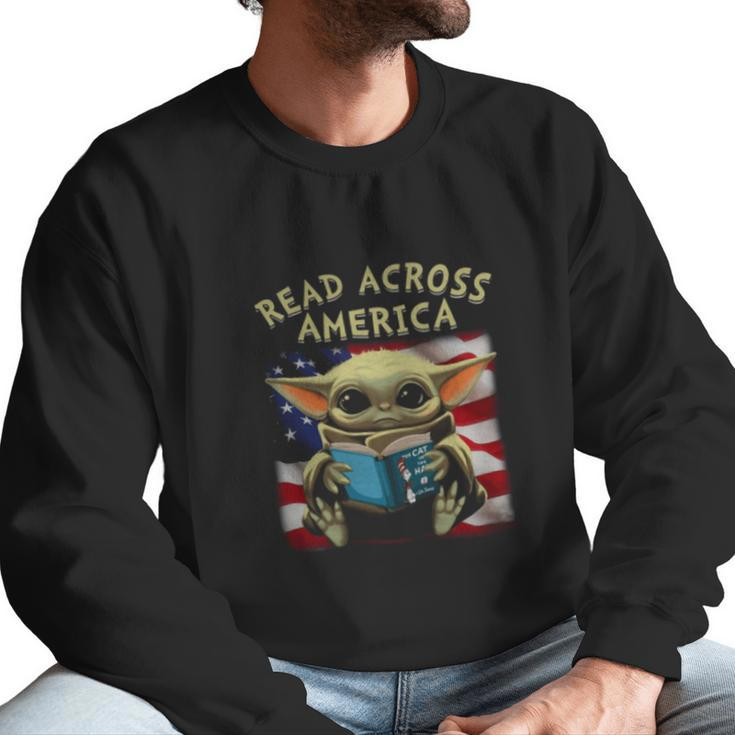 Baby Yoda Read Across America Flag Men Sweatshirt
