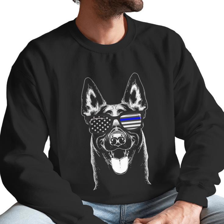 Belgian Malinois K9 Unit Thin Blue Line Flag Police Gift Cute Gift Men Sweatshirt