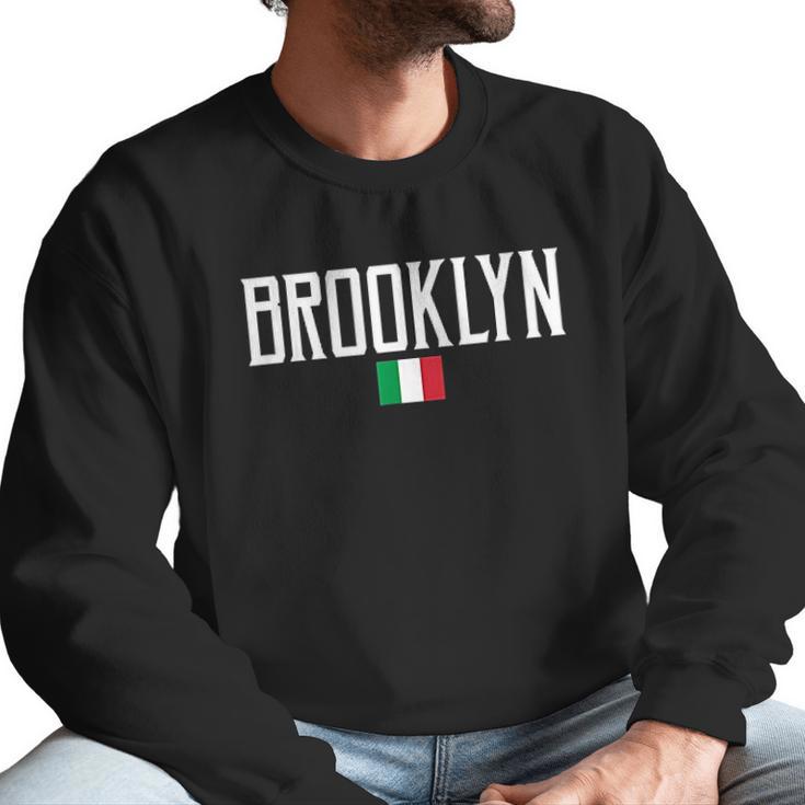 Brooklyn Italian Flag Vintage White Men Sweatshirt