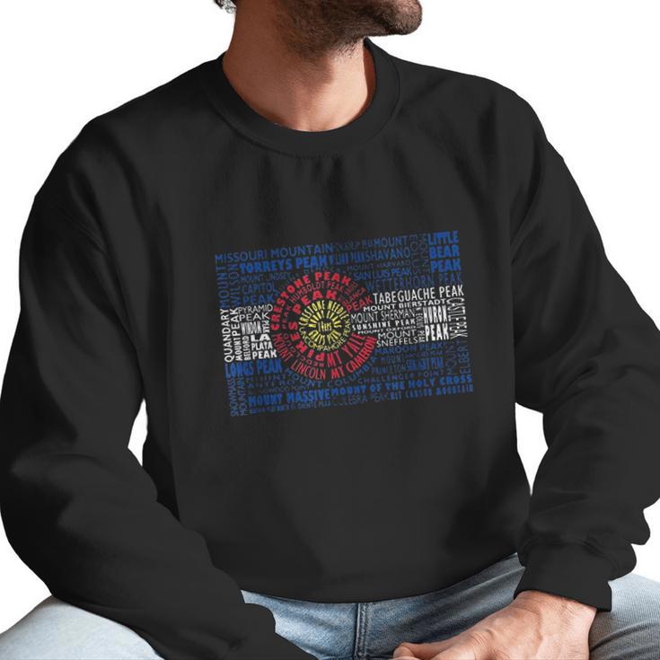 Colorado Fourteeners State Flag 14Er Hiker Climber Gift Men Sweatshirt