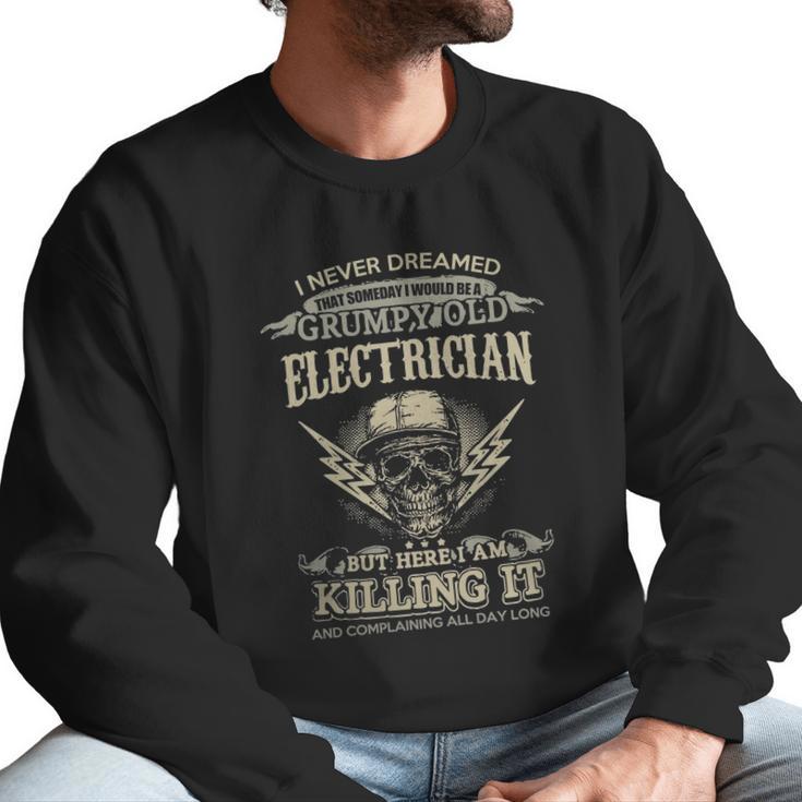 Electrician Man - Electrician Dad - Electrician - Lineman - Electric - Electricity - Electrician T-Shirts - Electrician Shirt - Funny Electrician Shirts - Lineman T-Shirts Men Sweatshirt