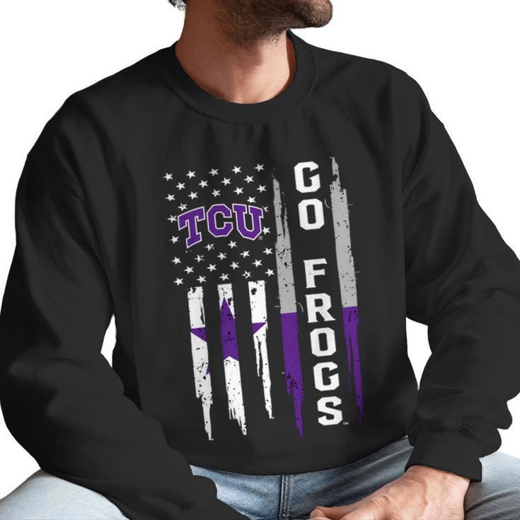 Go Tcu Horned Frogs American Flag Men Sweatshirt