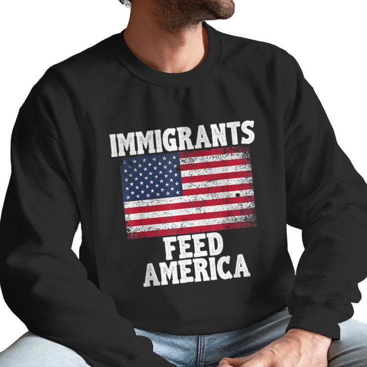 Immigrants Feed America With America Flag Men Sweatshirt