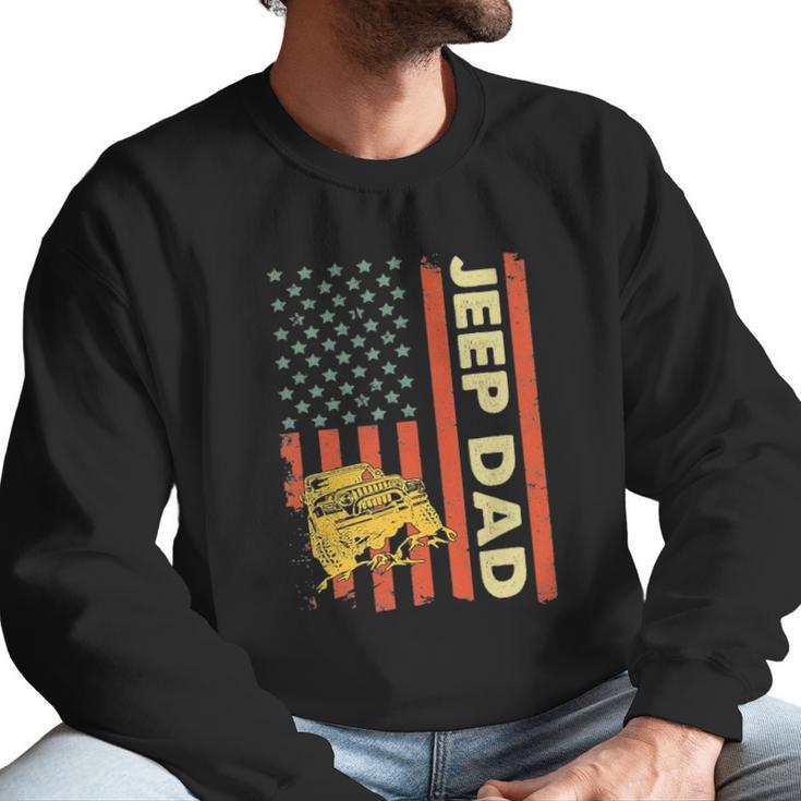 Jeep Dad American Flag Fathers Day 4Th Of July Men Sweatshirt