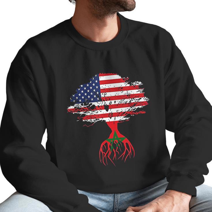 Moroccan Roots American Flag Morocco Gifts Men Sweatshirt