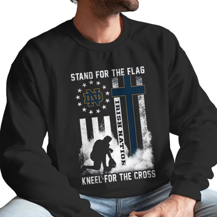 Official Stand For Flag Kneel For Cross Notre Dame Fighting Irish Nation T Shirt Men Sweatshirt