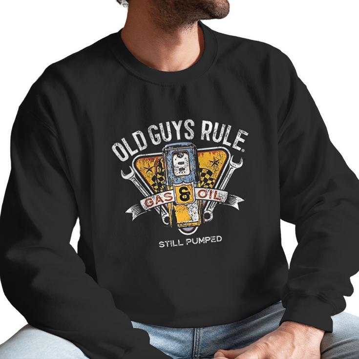 Old Guys Rule   For Men  Vintage Gas Pump Men Sweatshirt