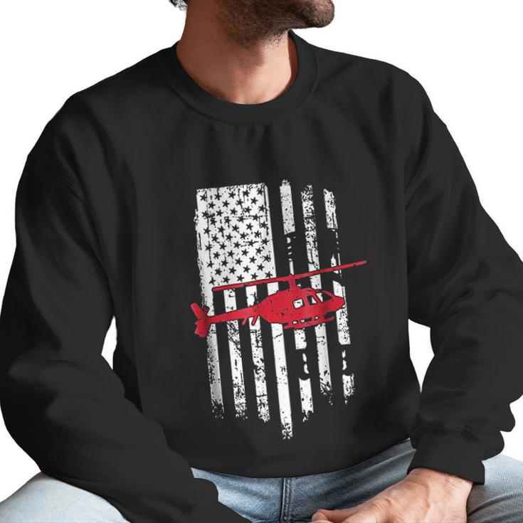 Patriotic Helicopter Flag Helicopter Pilot Gifts Men Sweatshirt