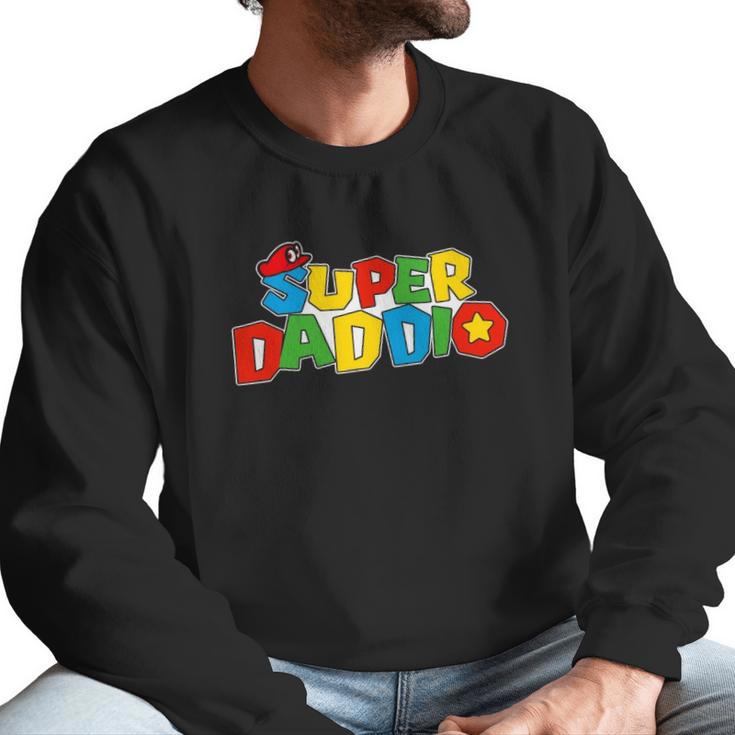 Super-Daddio Funny Dad Daddy Father Video Game Lovers Men Sweatshirt