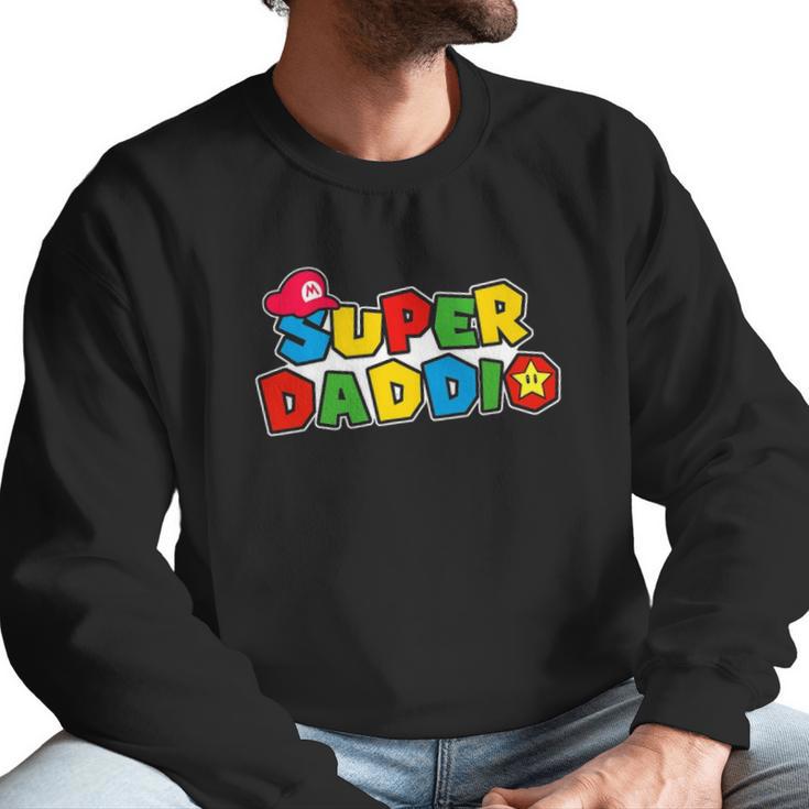 Super Daddio Funny Dad Daddy Fathers Day Video Game Lover Men Sweatshirt