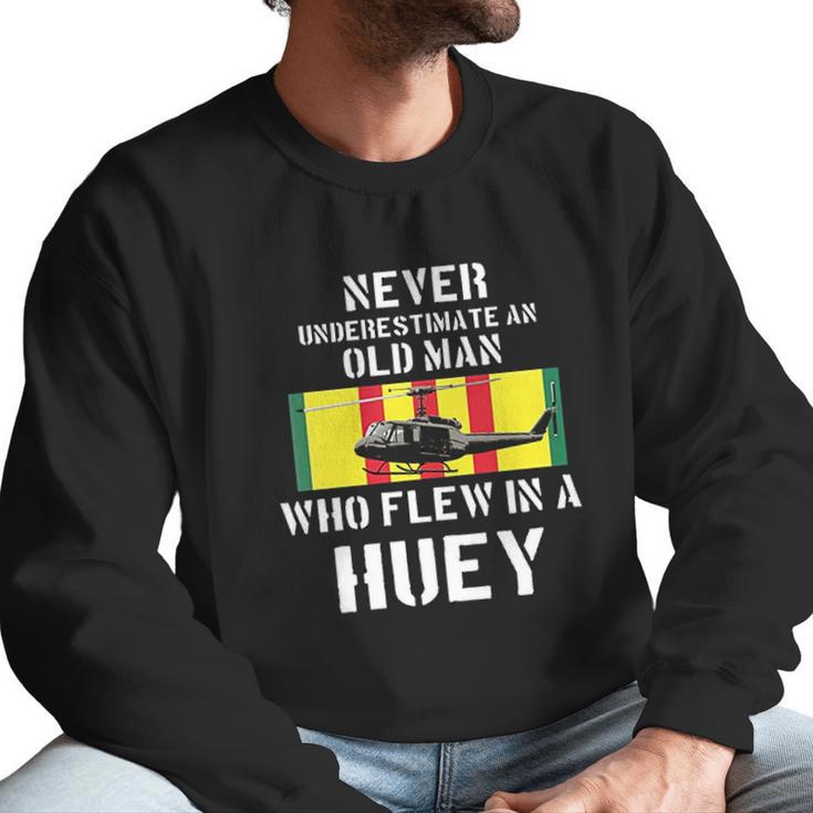 Vietnam Veteran Vet Huey Helicopter Men Sweatshirt