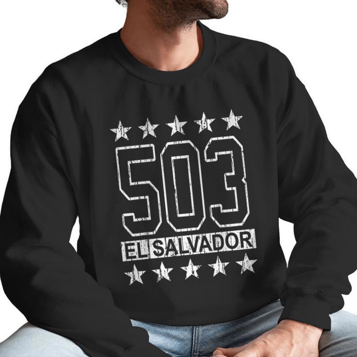 Vintage El Salvador Flag 503 Jersey Men Sweatshirt