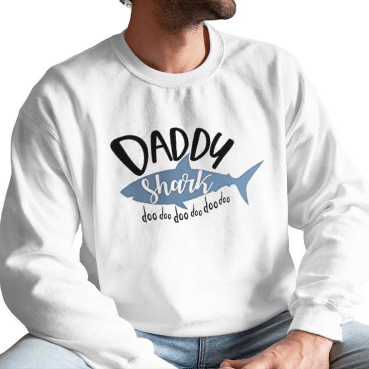 Daddy Shark Art Dad Birthday Gifts Men Sweatshirt