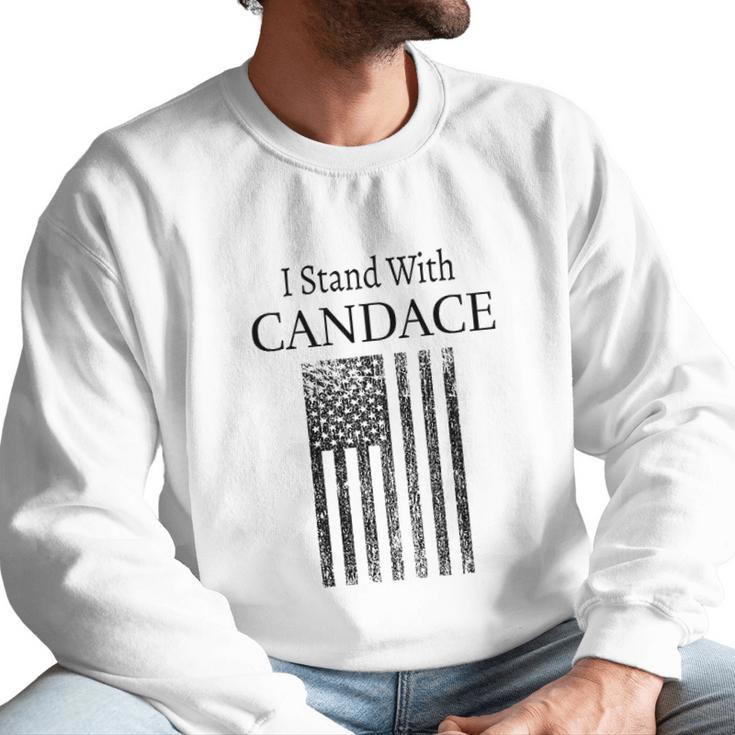 I Stand With Candace  Patriot Usa Flag Men Sweatshirt