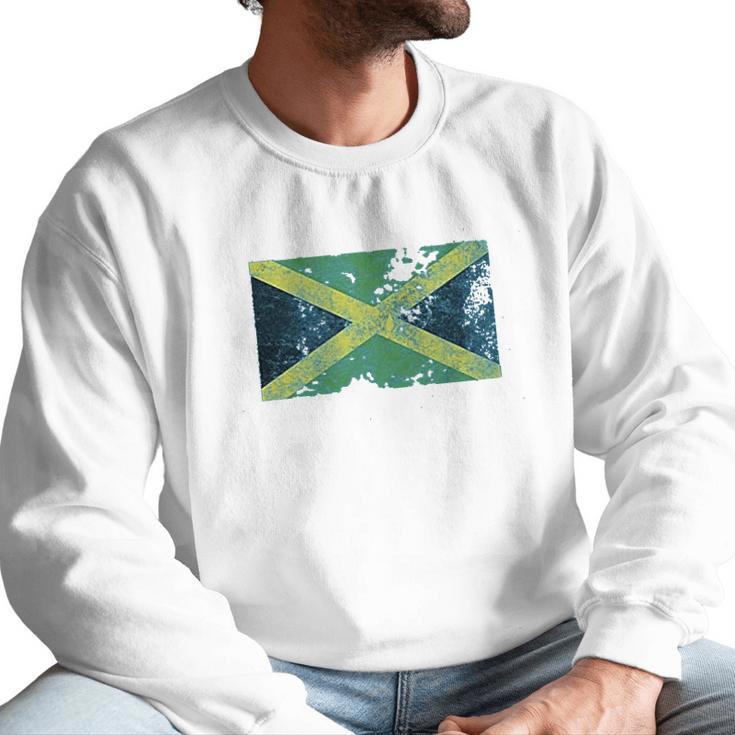 Trunk Candy Distressed Jamaica Flag Modern Fit Men Sweatshirt