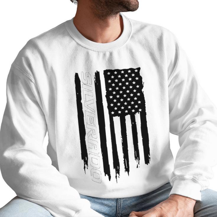 Wheel Spin Addict Silverado 1500 Truck American Flag Men Sweatshirt