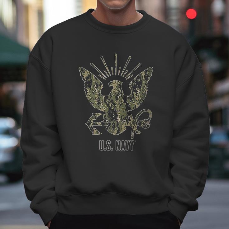 762 Design Usn Type3 Camouflage Eagle Heather Black Men Sweatshirt