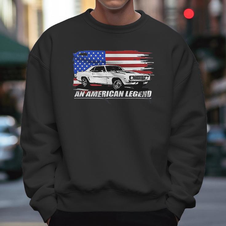 Aggressive Thread 1969 Camaro American Flag Men Sweatshirt