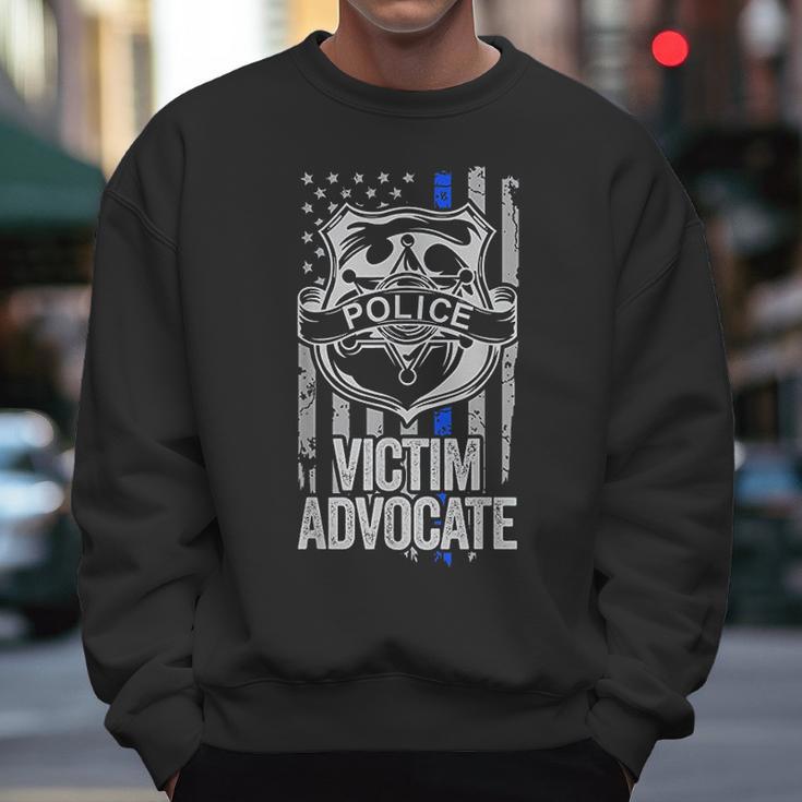 American Flag Blue Thin Line Apparel Advocate Police Men Sweatshirt