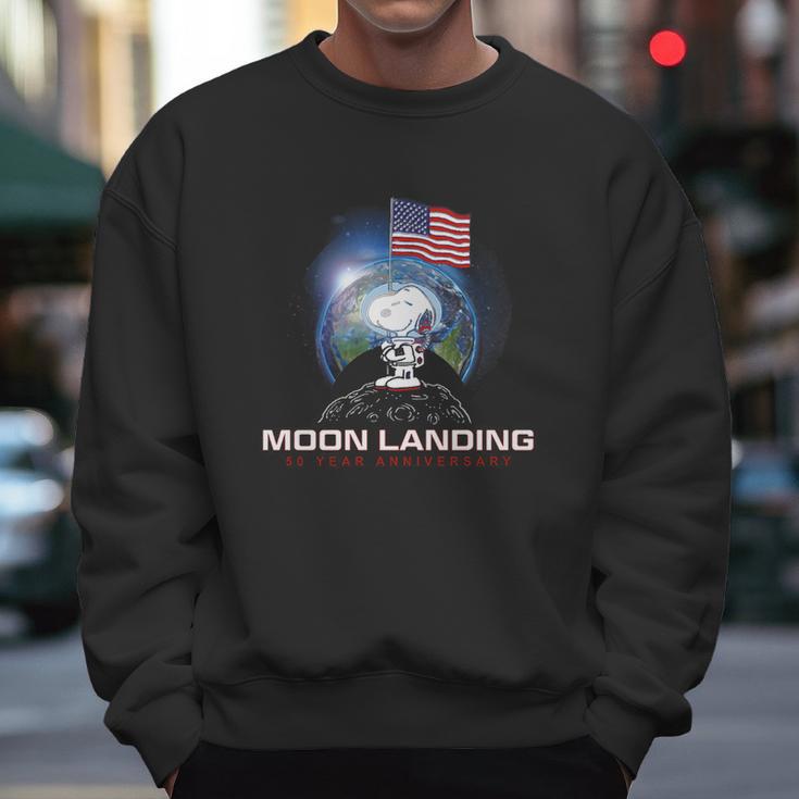 American Flag Snoopy Moon Landing 50 Year Anniversary Shirt Men Sweatshirt