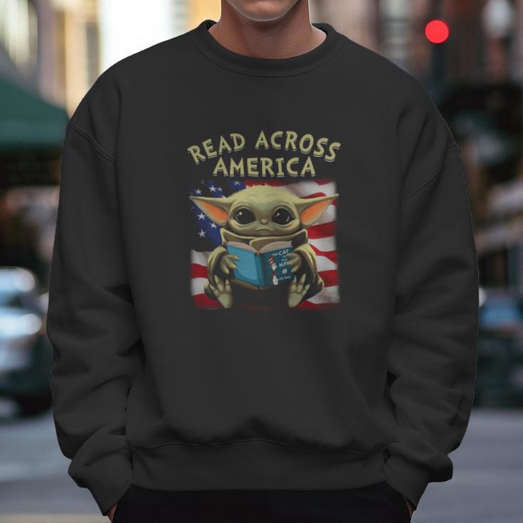 Baby Yoda Read Across America Flag Men Sweatshirt