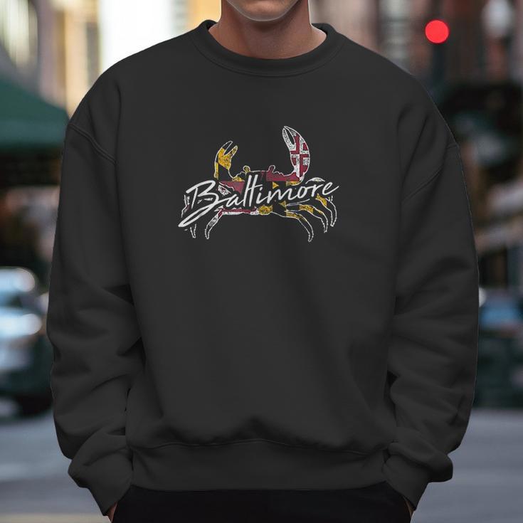 Baltimore Maryland Flag Crab Men Sweatshirt